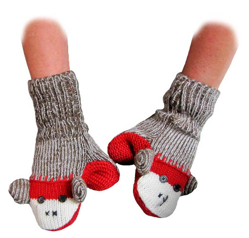 Sock Monkey Mittens - $7.99 ships free by Jammin Butter