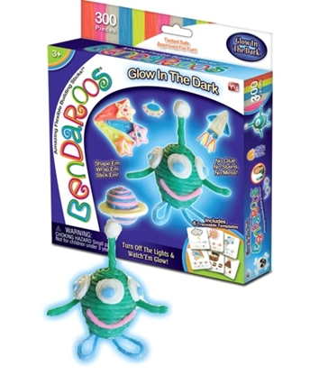 2 Sets of - Bendaroos 300 Piece Glow in the Dark Set- Amazing Flexible Building Sticks (600 Total Pieces)