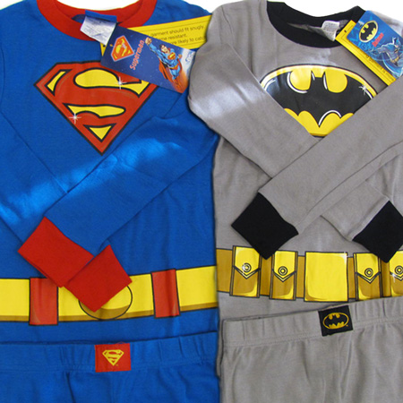 Batman and Superman 2-for-1 Boy's Pajama Set- Size 8