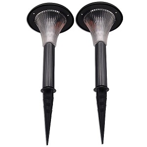Black Solar Garden LED Lights - Set of 2