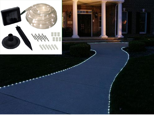 Solar Powered 50 LED Rope Lighting - White - SHIPS FREE!