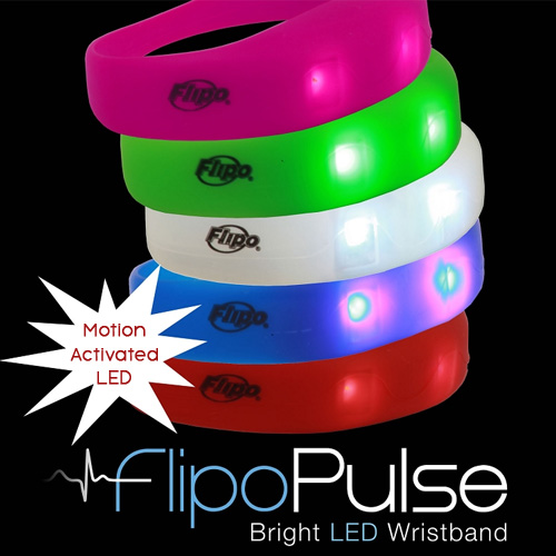 2 Pack Flipo LED Pulse Motion Activated Wristband - SHIPS FREE! 2 Pack Flipo LED Pulse Motion Activated Wristband - SHIPS FREE!