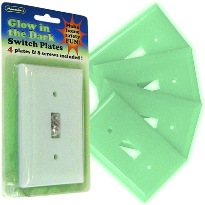Glow-in-the-Dark Light Switch Plates- Set of 4 w/ Screws