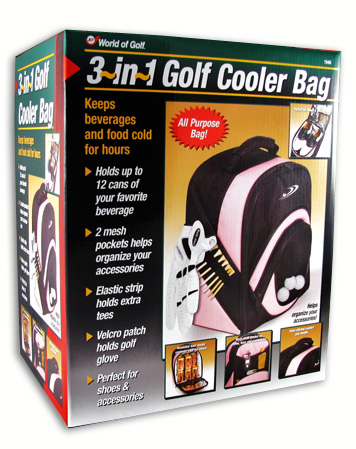 3 in 1 All Purpose Golf Cooler Bag - Pink/Black