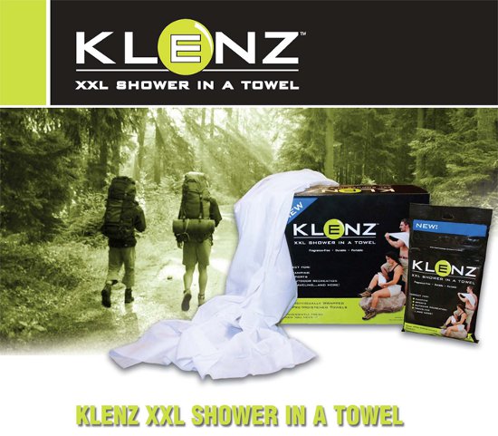 Klenz XXL Shower in a Towel - Clean Wherever You Go!