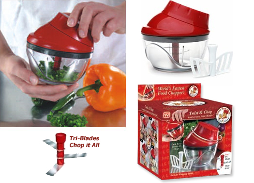 Little Red Chef Twist and Chop- World's Fastest Food Chopper!- 5 pc. Set