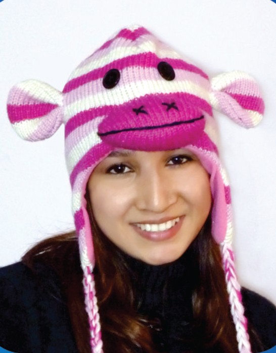 Sock Monkey Hat! Pink With Plush Nose