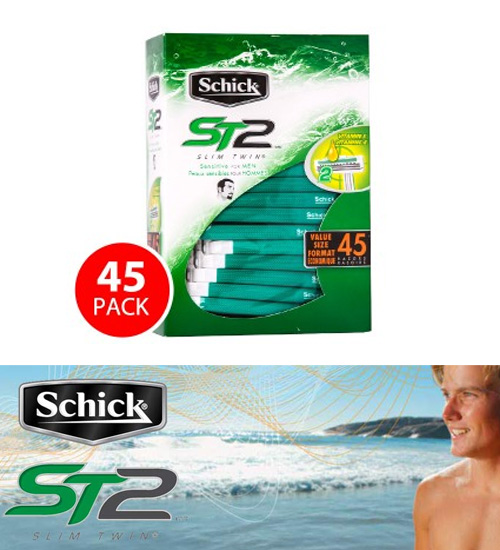 Schick ST2 SlimTwin Disposable Razors 45pk 
