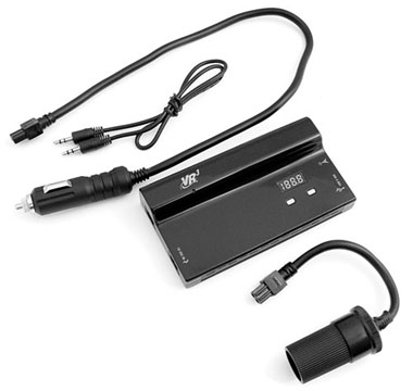 Slimline 3-in-1 175w Power Inverter w/ FM Transmitter