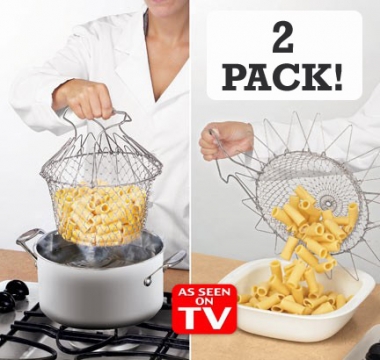 2 Pack - Easy Steam & Fry Cooking Baskets