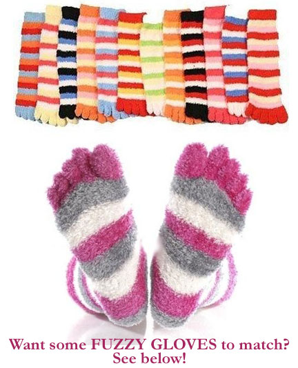 3 Pack of Super Comfy Fuzzy Toe Socks