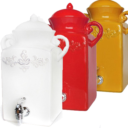 American Atelier Tuscan 256-oz Beverage Dispenser- White, Gold or Red!