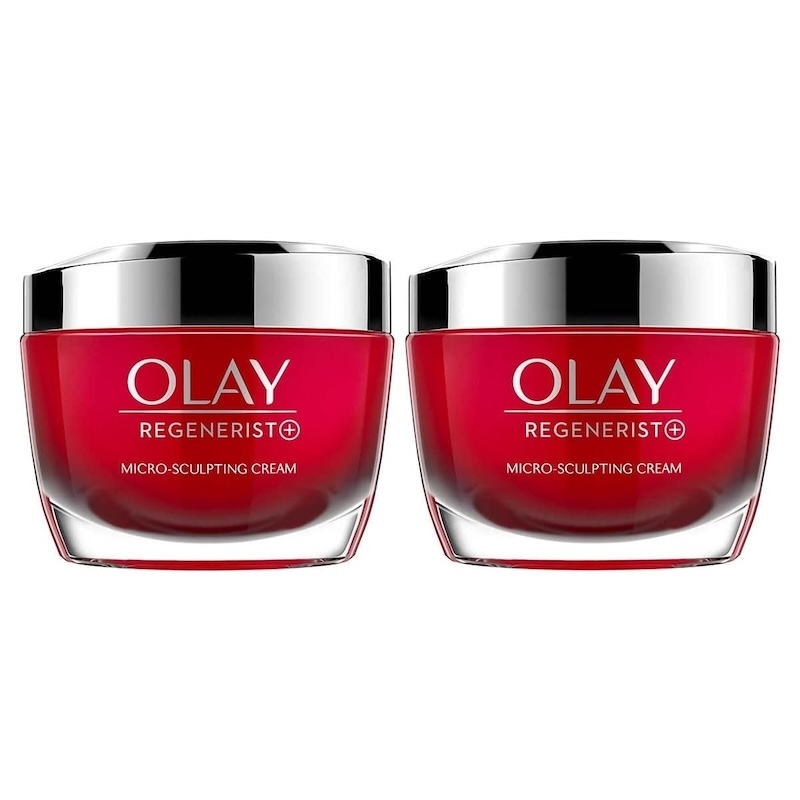 (This all-time best selling cream is $25 for ONE at Target - see additional image, but just $34.99 for TWO from us!) - 2 Pack of Olay Regenerist Micro-Sculpting Cream Advanced Anti-Aging Moisturizer, 50 gr/1.7 oz. Fast-absorbing and non-greasy, it delivers long-lasting hydration while helping to restore skin’s youthful bounce. Perfect for daily use, this cream leaves your skin feeling plump, firm and refreshed - Order 3 or mor and SHIPPING IS FREE!