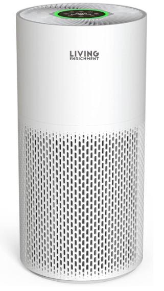 Living Enrichment Air Purifier for Large Rooms up to 463 ft² with True HEPA Filter and Ultra-Quiet 29db Operation - With True HEPA technology, this air purifier removes 99.97% of particles while capturing dust, pollen, smoke, odors, mold spores, and pet dander, helping to freshen and improve the air quality in your home or office. Ultra-quiet with five fan speeds, along with sleep mode and timer. - SHIPS FREE!