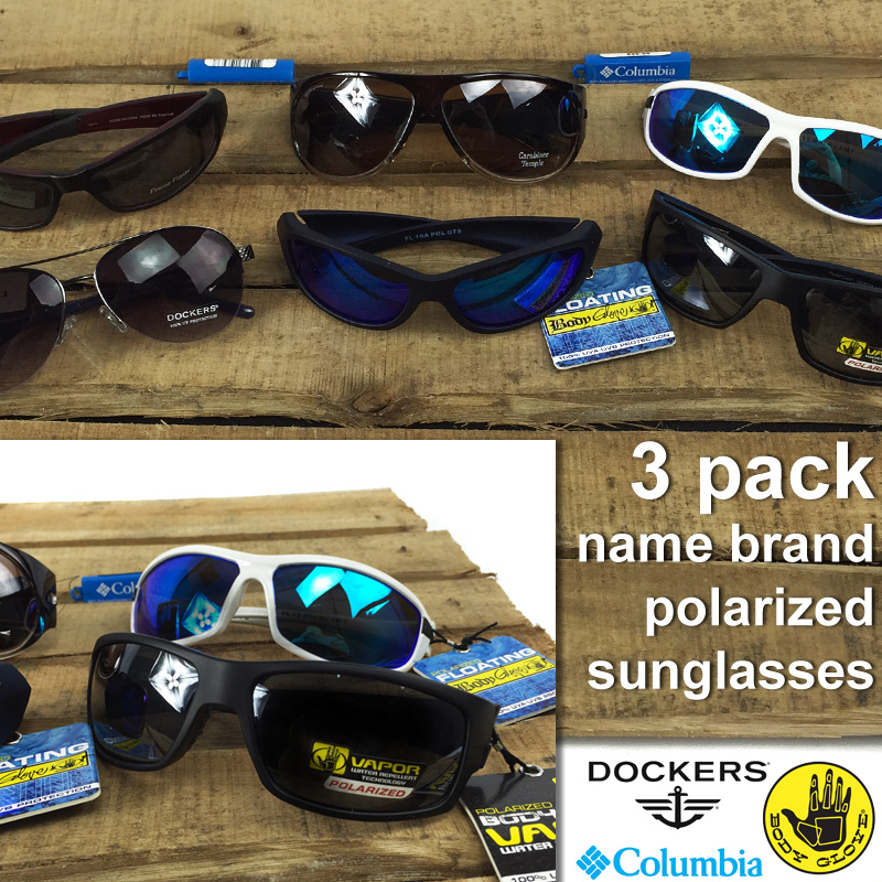 3 Pack Men's or Women's Name Brand Polarized Sunglasses With Microfiber Cases - 3 Pairs for $12.49 or 6 Pairs for $23.98! SHIPS FREE!