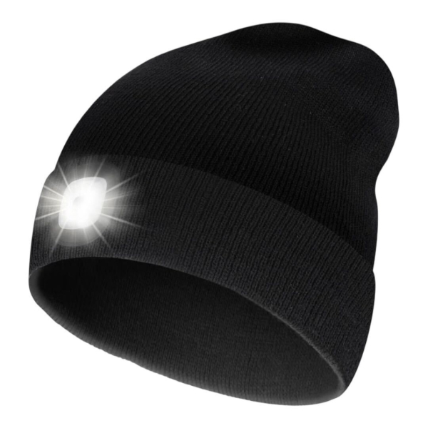 Ultra Bright 150 Lumen Rechargeable LED Lighted Unisex Beanie - 3 Brightness Settings and No Cumbersome and Expensive Batteries to Change! - Stay Warm and Illuminated! - SHIPS FREE!