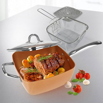 4 Piece Square Copper Cook Set...