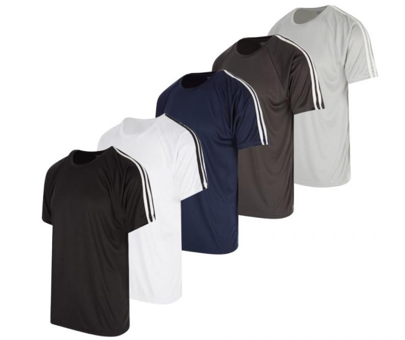 5-Pack of Men\'s Daresay Moisture Wicking Athletic Performance T-Shirts - With a modern, athletic fit and a soft, stretchable material, these provide optimal comfort and freedom of movement. Perfect for sports, gym sessions, or casual wear, these performance t-shirts combine functionality and style, making them a versatile addition to your wardrobe. Colors (Black, White, Navy, Charcoal & Grey) - SHIPS FREE! 







