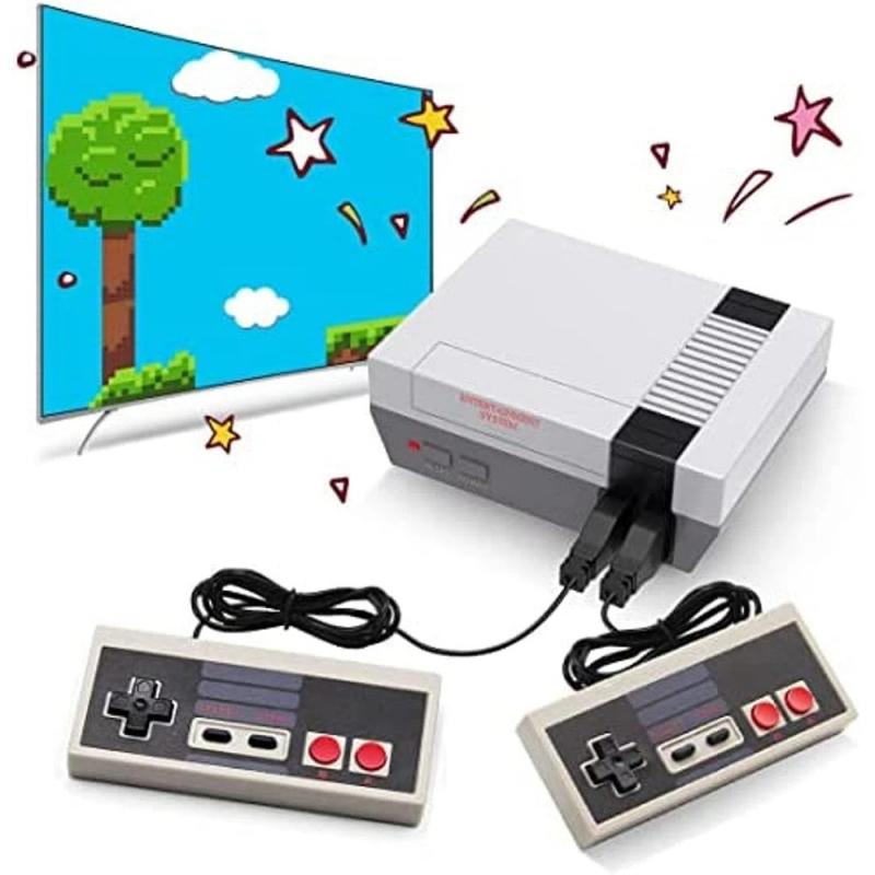 Retro Mini Gaming Console with 620 Classic Games, AV Output, and Dual Controllers.  Features a wide variety of retro 8-bit classics spanning multiple genres, including action, adventure, sports, puzzle, and arcade favorites - SHIPS FREE! 

