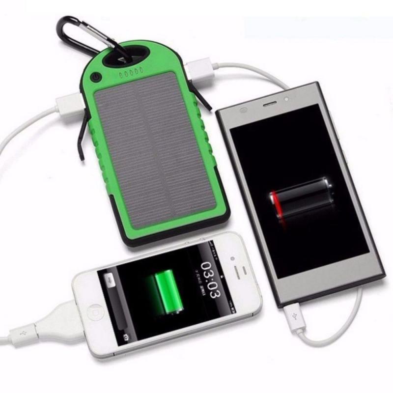 2 PACK OF Solar Power Bank 5000mAh Portable Charger. USB Battery Pack ...