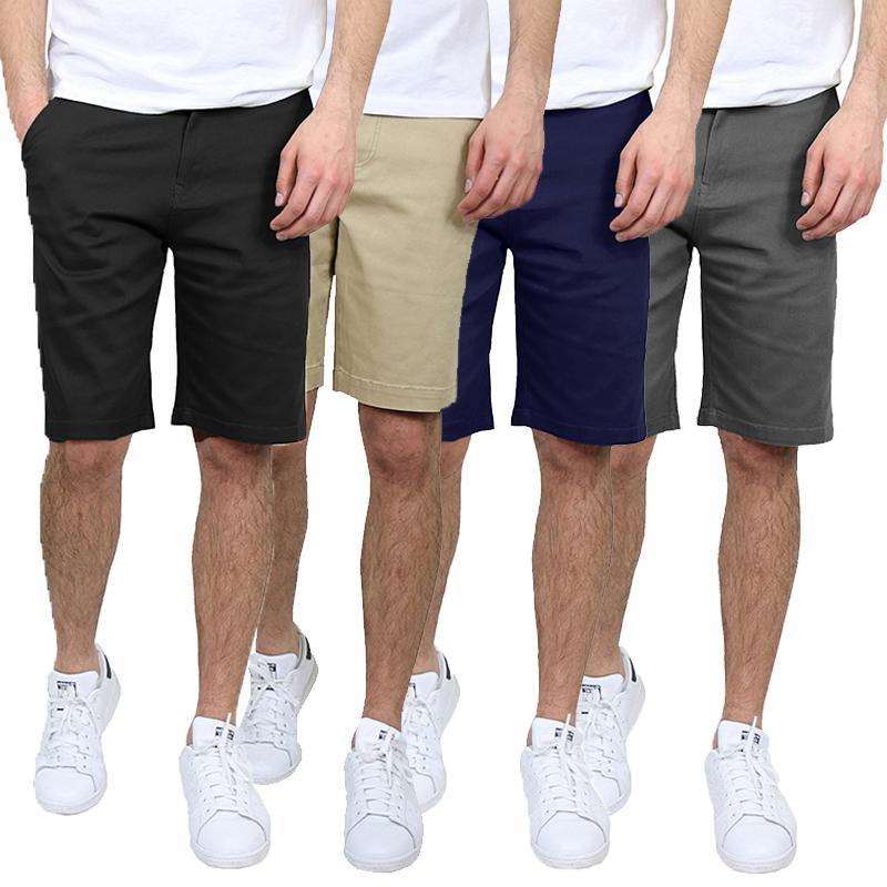 3 PACK OF Men's Assorted Cotton Flex Stretch Slim Fit Chino Shorts ...