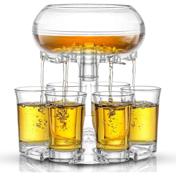 6 Shot Glass Dispenser - We would like to make a toast... to how awesome this is! - SHIPS FREE!