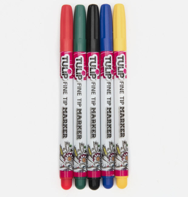 2 Pack of Essential Fabric Markers - 5 pieces per pack - Customize shoes, shirts, bags and more! - SHIPS FREE!