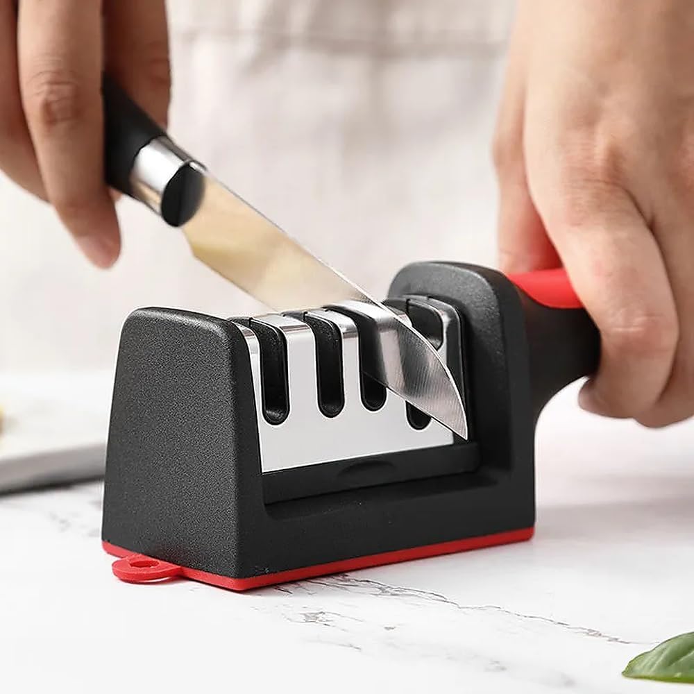 PACK OF 2: 3 Stage Knife Sharpener. Keep your blades razor-sharp with this 3-Stage Knife Sharpener, designed for effortless, professional results at home- SHIPS FREE! 
