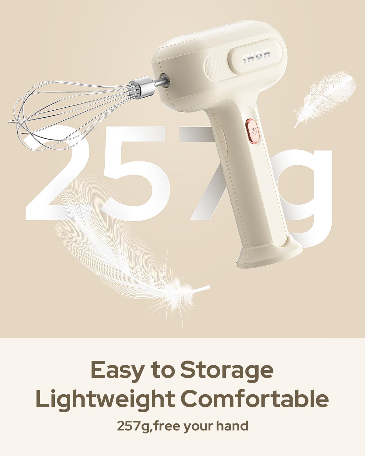 3-in-1 Hand Mixer, hand mixer electric handheld with Garlic Chopper to ...
