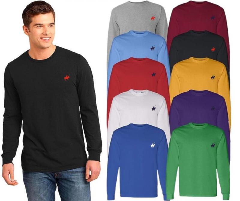 4 PACK OF: Men\'s Pacific Polo Club Cotton Long Sleeve T-Shirts. Crafted from soft, breathable 100% cotton, these shirts deliver lasting comfort and a classic look that never goes out of style. Designed with a regular fit, crew neckline, and ribbed cuffs, they’re perfect for layering or wearing on their own through any season- SHIPS FREE