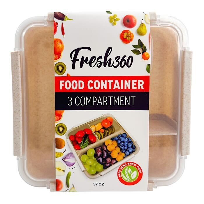 Fresh 360 Bento Style Food Containers - Choose 2 or 3 Compartment Food ...