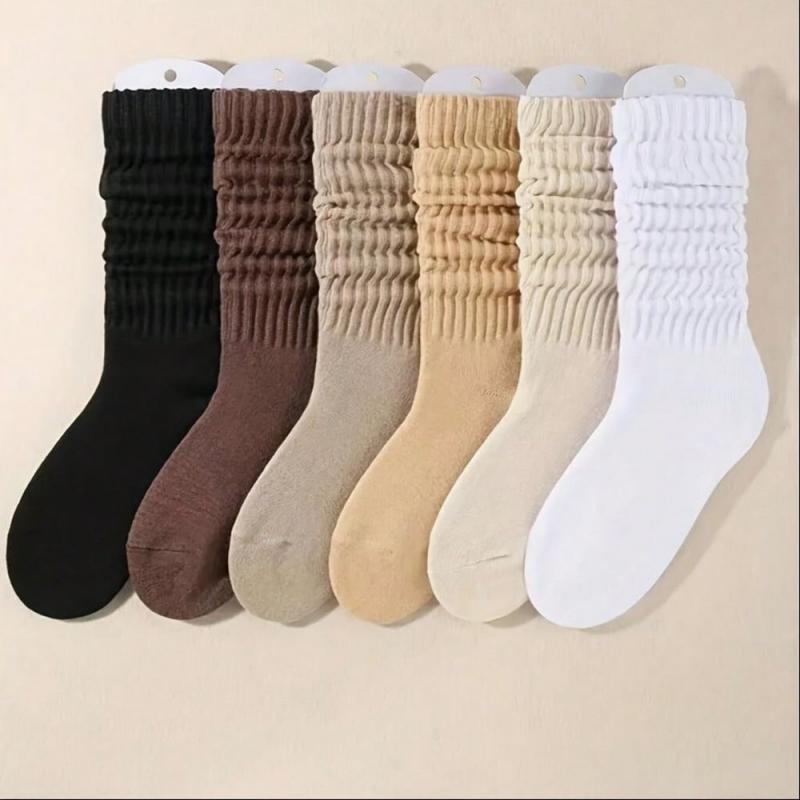 6 PAIRS OF Womens Versatile Cozy Slouch Socks Perfect for Daily Wear. You will get one of each color shown in image.  Whether you wear jeans, skirts or sportswear, you can bring a vibrant style- SHIPS FREE! 