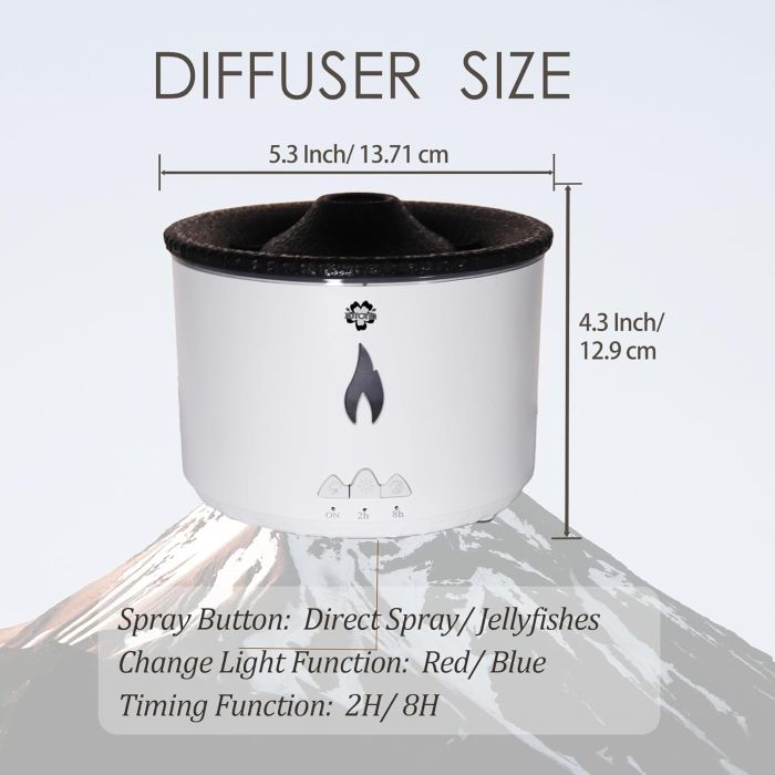 Volcano Aroma Diffuser - Multi-functional flame air diffuser, a sweet ...