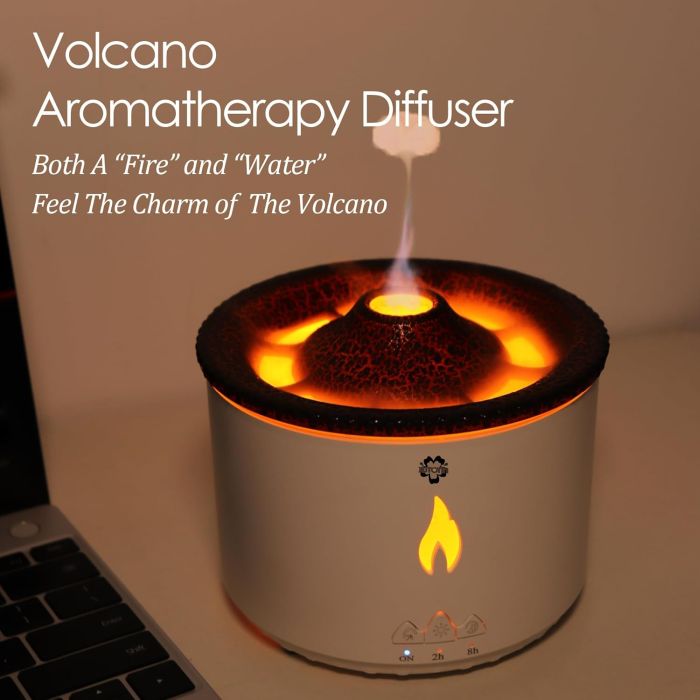 Volcano Aroma Diffuser - Multi-functional flame air diffuser, a sweet ...