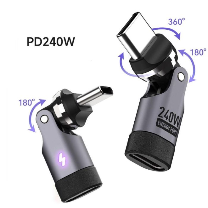 2 Pack 240W PD Fast Charging 540 Degree Rotating Adapter for ...