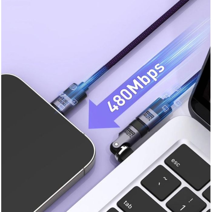 2 Pack 240W PD Fast Charging 540 Degree Rotating Adapter for ...