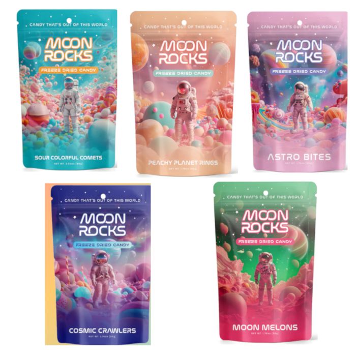 Moon Raspberry Candy 6 BAGS of Moon Rocks Freeze Dried Candies - Choose from Skittles ...
