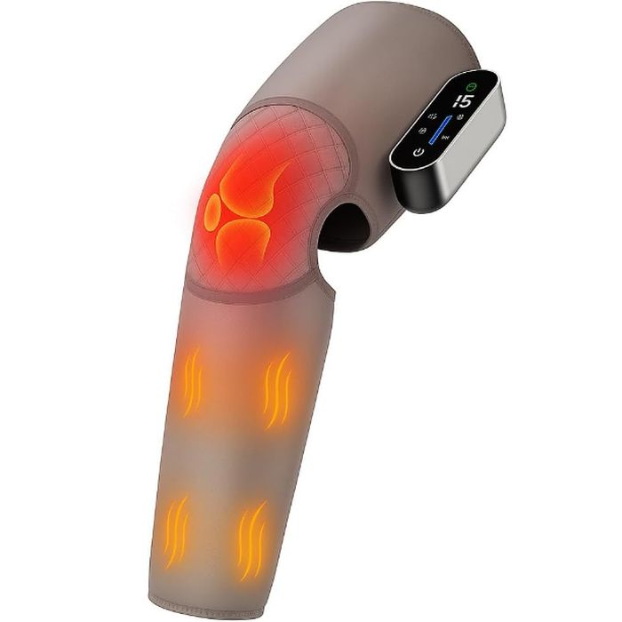 UNMUTE video for audio - ($130 on amazon - see additional, only $39.99 from us, all because you will receive white or gray at random) - Air Compression Leg Massager with Heat & Compression for Circulation and Pain - Designed to improve circulation, relieve pain, and reduce cramps or fatigue in the knees, calves, and thighs. It features an easy-to-use LCD touchscreen that lets you control massage zones, compression intensity, and heat levels up to 140°F. Adjustable to leg size, lightweight, foldable, and travel-friendly. - Order one for each leg, because when you order 2 or more SHIPPING IS FREE!