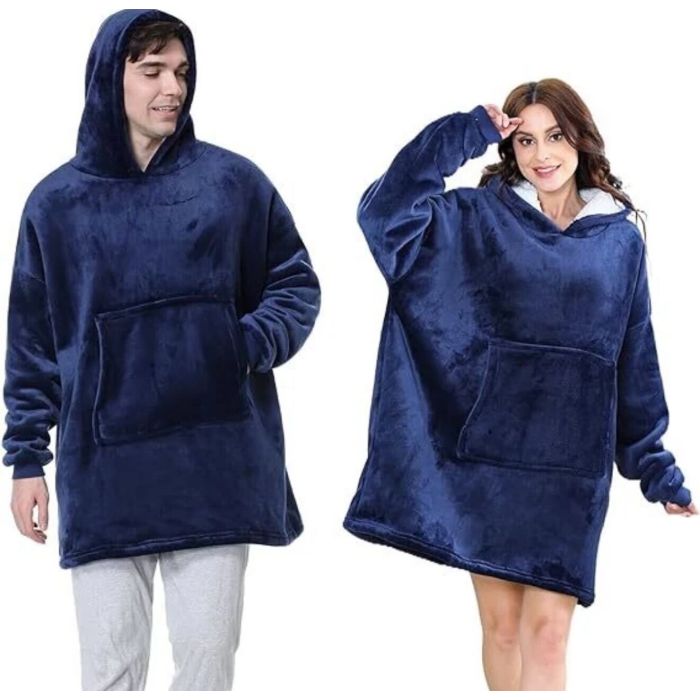 Cuddle Hoodie Blanket Hoodie - One Size Fits All - Random color Red or Blue