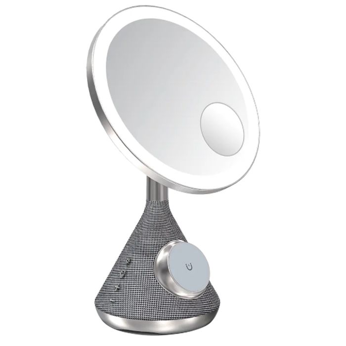 Multi-functional Make up Mirror - Mirror, phone charger, phone holder, and speaker - random color between silver and gold - SHIPS FREE!