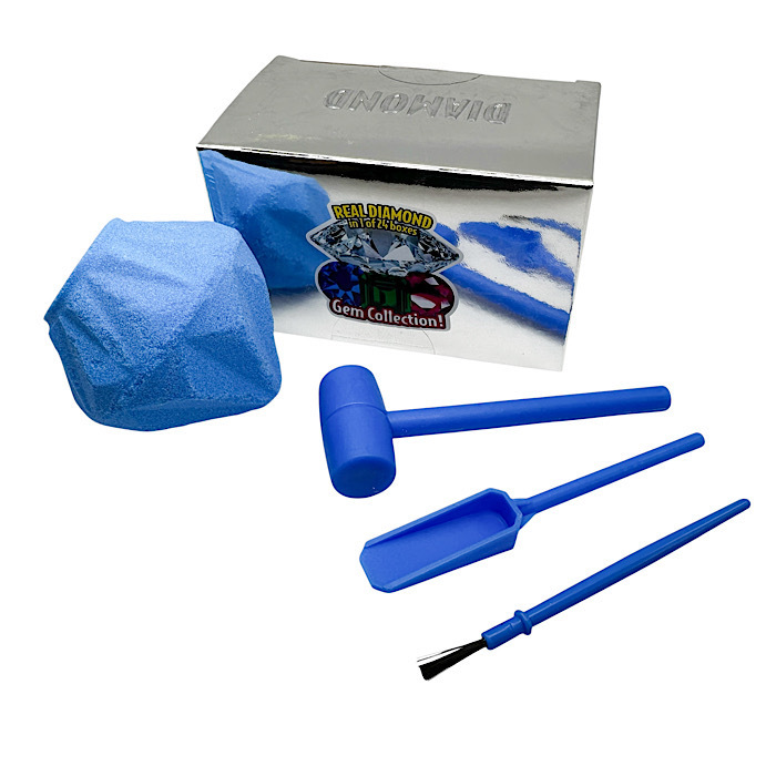 Diamond Dig it Kits - Dig and find REAL GEM STONES in every kit! - And a REAL Diamond in 1/24 Boxes! Great for kids AND adults! - Order 6 or more and SHIPPING IS FREE!