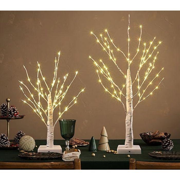 Lighted Birch Tree Decor Set (2-Pack) – Add a warm, elegant glow to any room with this set of battery-powered birch trees featuring 63 and 84 LED lights. Flexible branches let you create your own custom look, making them perfect for everyday décor, holidays, parties, and cozy night lighting. - SHIPS FREE!