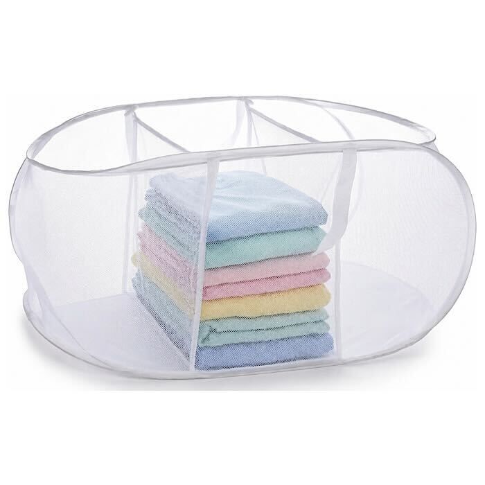 3-Compartment Mesh Laundry Sorter