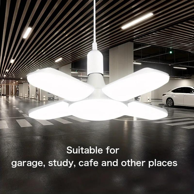 2 PACK OF Folding 4 Blade LED Garage Light Ceiling Light  for Home Ceiling Lights Warehouse and Garage White Light 6500K