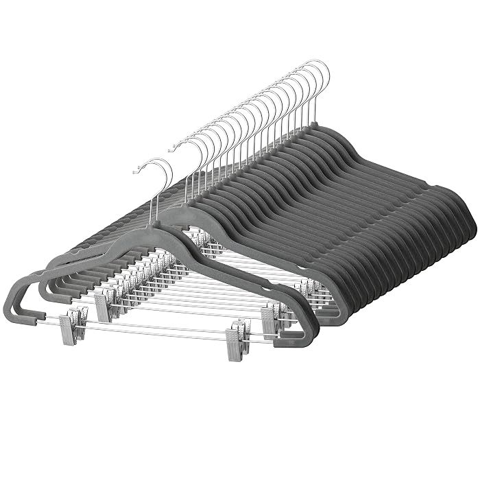 20 PACK of Zober Velvet Clips Hangers - SHIPS FREE!