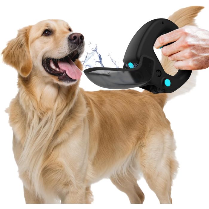 ($30 on amazon with 5-star reviews) - Spleash All-In-One Dog Leash Handle w/ Water Cup & Spray Random Color