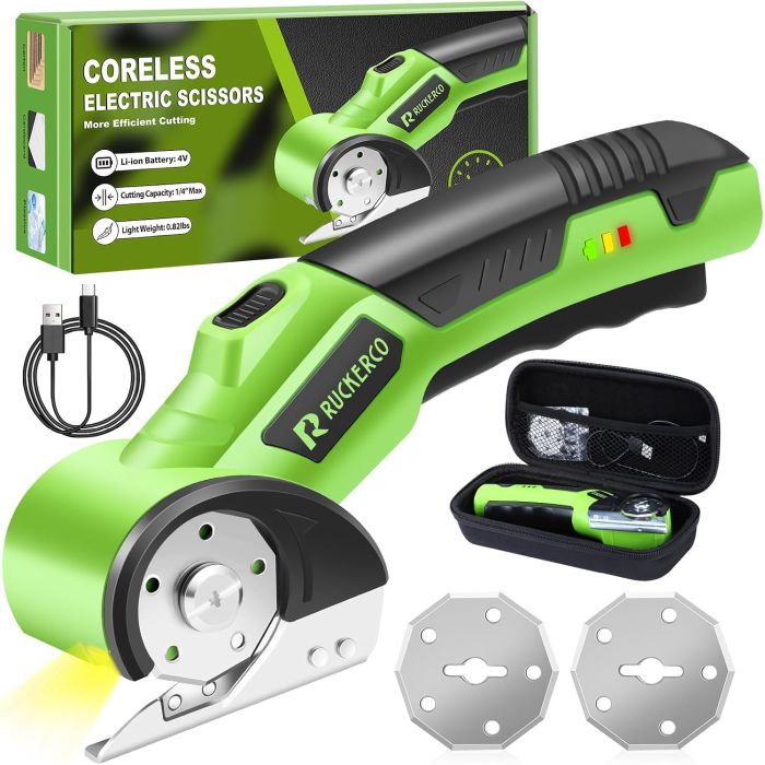 UNMUTE for audio - Powerful Cordless Electric Scissors - Works on paper, cardboard, carpet, and just about anything else! Avoid tired hands and even if you only use this for wrapping presents, you will be SO GLAD you have them! - Order 2 or more and SHIPPING IS FREE!