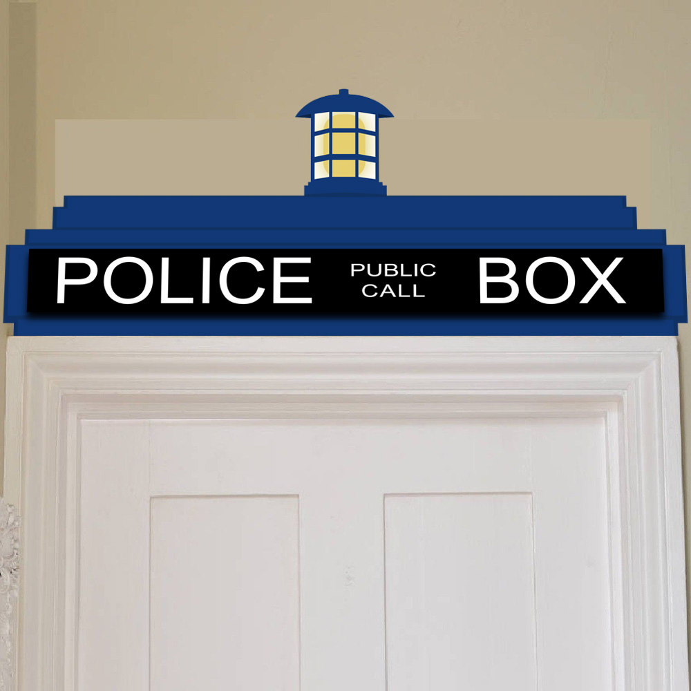 Doctor Who Inspired Tardis Door Topper Wall Cling Ships