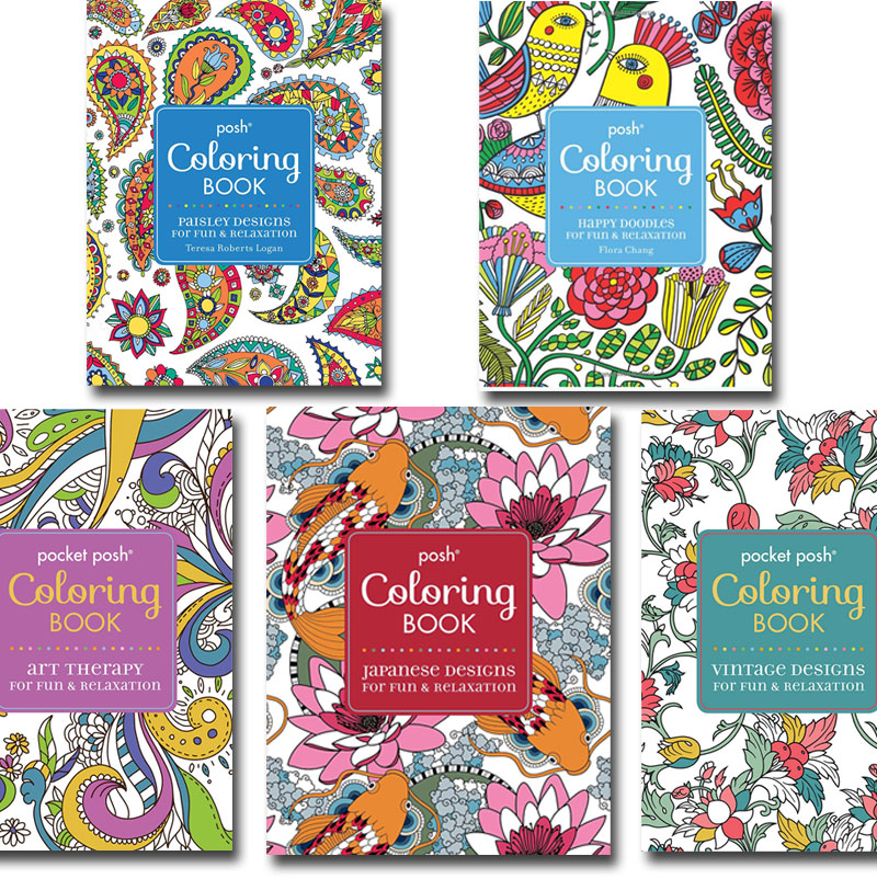Posh Adult Coloring 5 Book Set