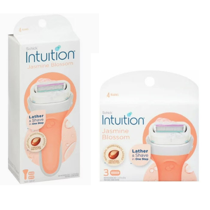 Schick Intuition Jasmine Blossom Razor Kit - One Razor With Cartridge ...